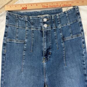 Free People Sz 30 We The Free High Rise Denim Jeans Flare Leg Indigo Blue Retro